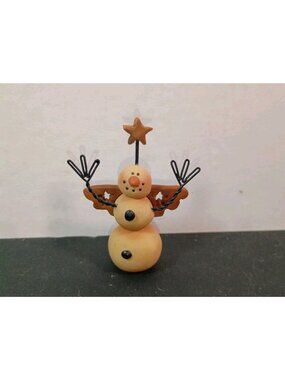 Vintage Mini Snow Angel Snowman Wire Hands Blossom Bucket Suzi Skoglund